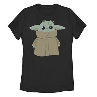 Juniors' Star Wars The Mandalorian The Child aka Baby Yoda Blushing Portrait Tee