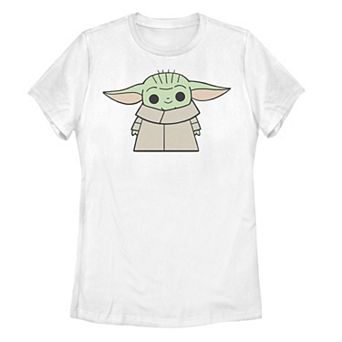 Juniors' Star Wars The Mandalorian The Child Bold Cartoon Portrait Tee