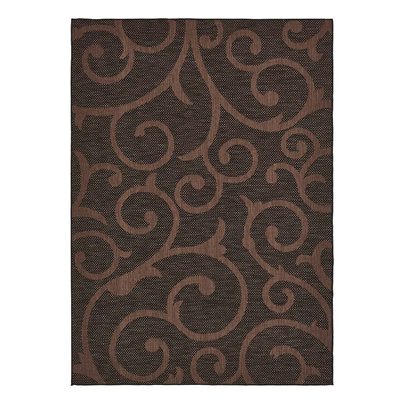 Unique Loom Outdoor Vine Rug, Brown, 7X10 Ft