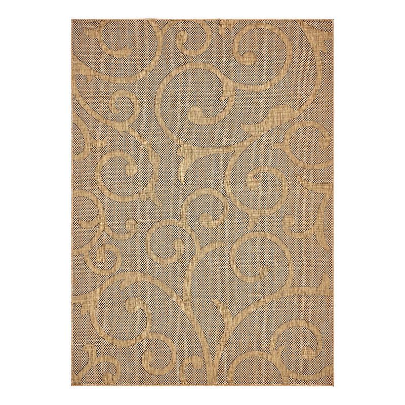 Unique Loom Outdoor Vine Rug, Brown, 9X12 Ft