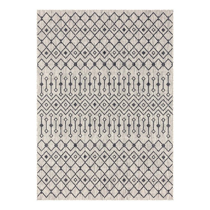 Unique Loom Outdoor Tribal Trellis Rug, Blue, 8X11.5 Ft