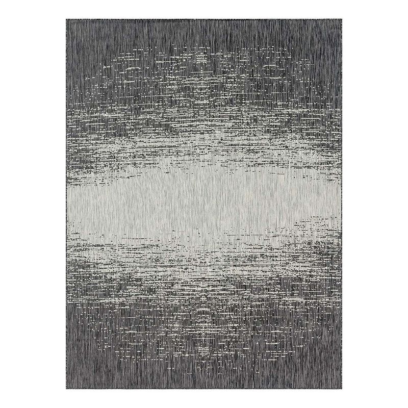 Unique Loom Ombre Outdoor Rug, Grey, 8X11.5 Ft