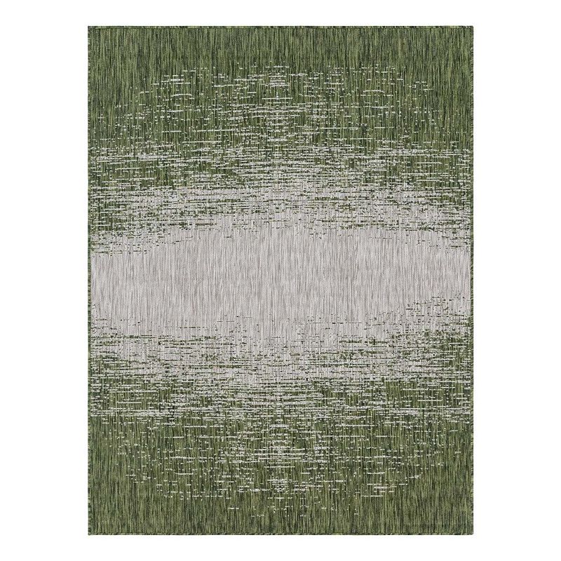 Unique Loom Ombre Outdoor Rug, Green, 7X10 Ft