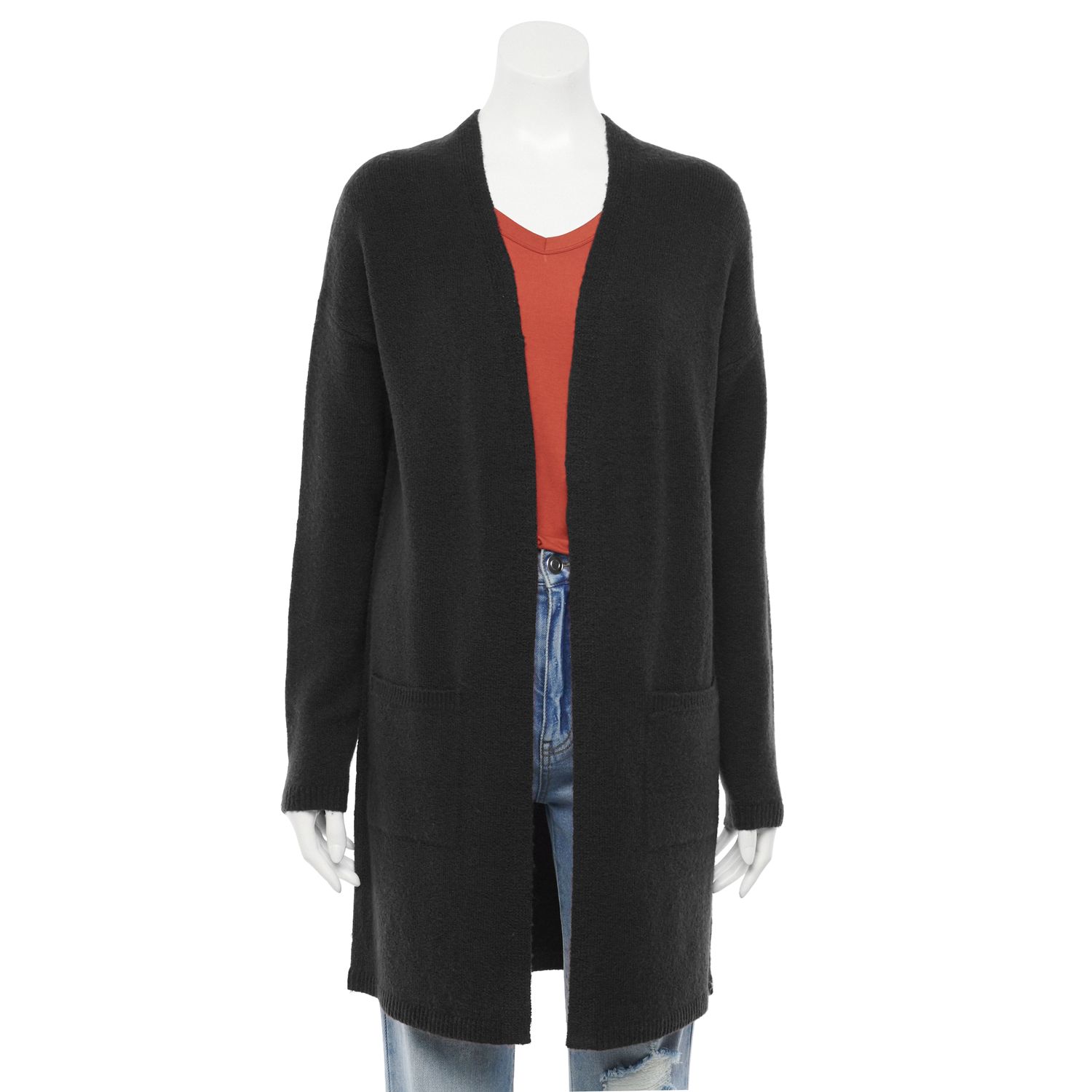 junior black cardigan sweater