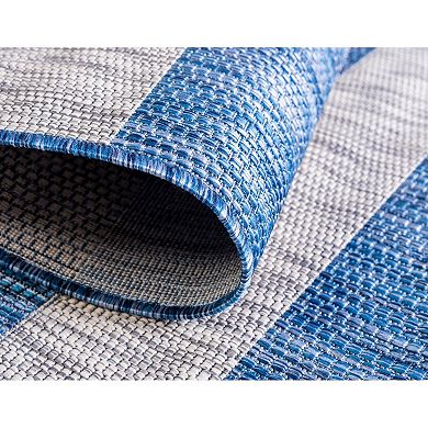 Unique Loom Distressed Stripe Outdoor Rug