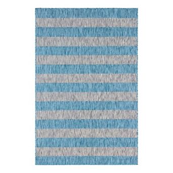 Unique Loom Distressed Stripe Outdoor Rug