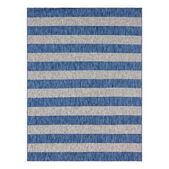 Unique Loom Distressed Stripe Outdoor Rug