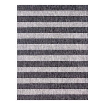 Unique Loom Distressed Stripe Outdoor Rug
