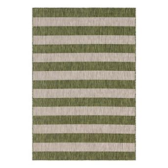 Unique Loom Distressed Stripe Outdoor Rug