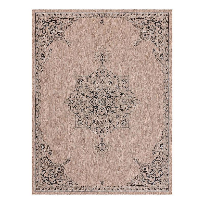 Unique Loom Antique Outdoor Rug, Beig/Green, 8X11.5 Ft