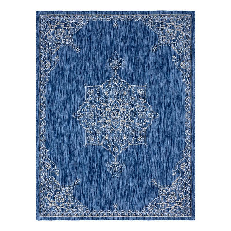 Unique Loom Antique Outdoor Rug, Blue, 8X11.5 Ft
