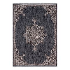 Unique Loom Checkered Outdoor Rug, Size: 2'2 x 6, Brown/Black