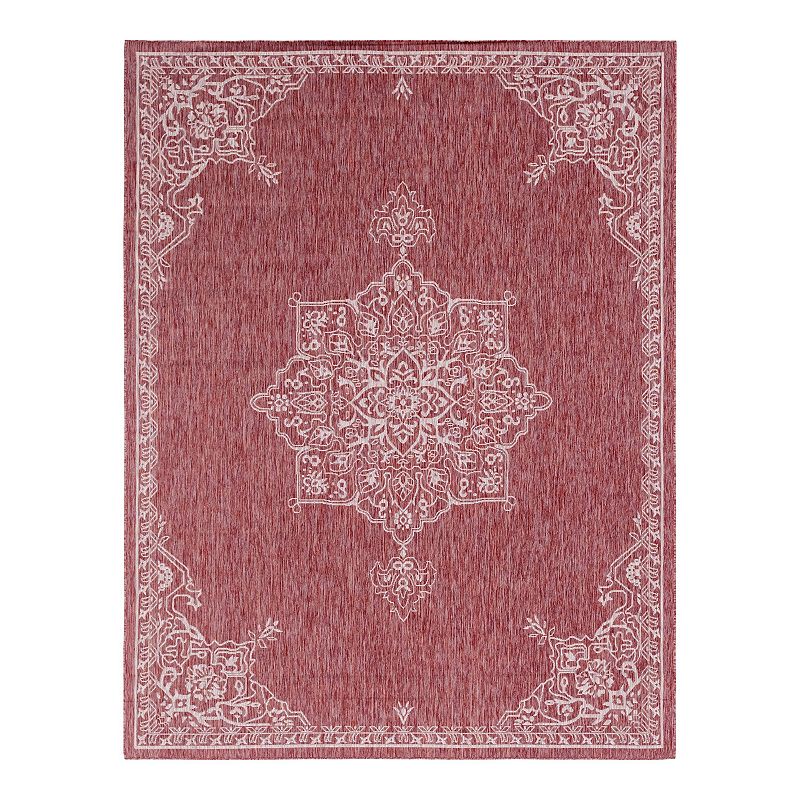 Unique Loom Antique Outdoor Rug, Red, 9X12 Ft