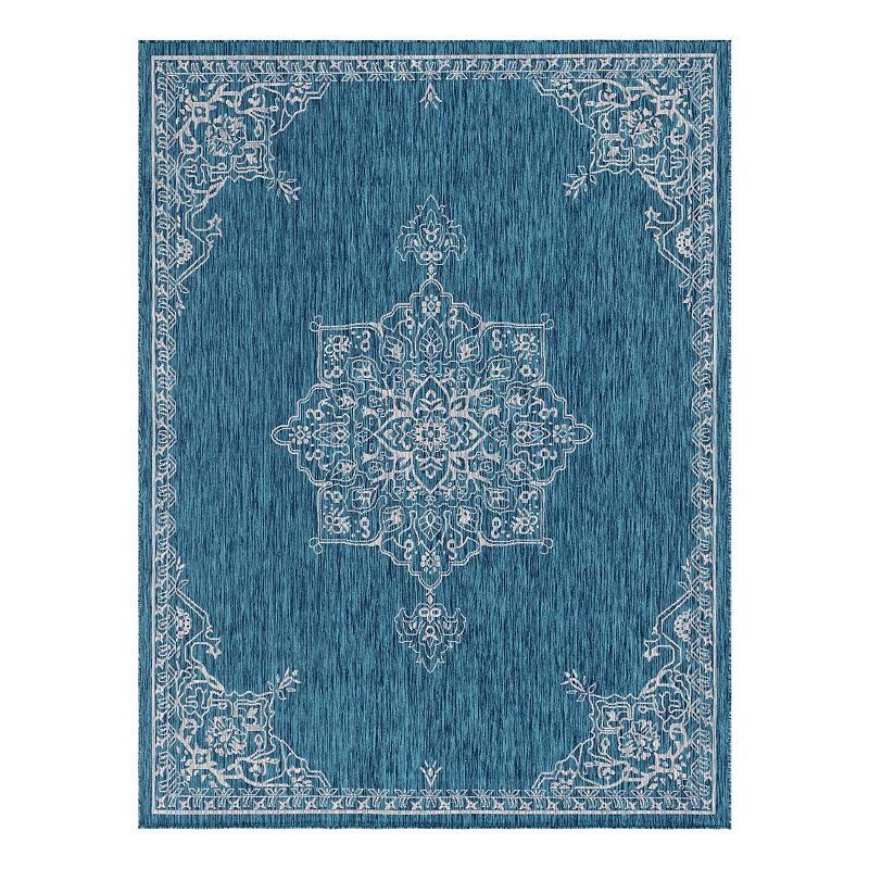 Unique Loom Antique Outdoor Rug, Blue, 9X12 Ft