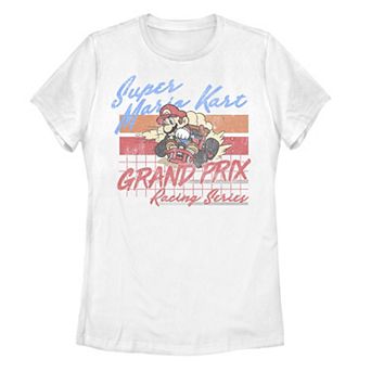 Juniors' Nintendo Mario Kart Racing Retro Drift Distressed Graphic Tee
