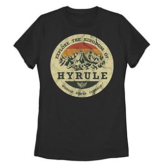 Juniors' The Legend Of Zelda "Explore The Kingdom Of Hyrule" Faded Graphic Tee