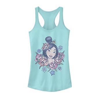 Juniors' Disney's Mulan Floral Portrait Tank Top