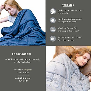 PUR Cotton Weighted Blanket - 20lbs.