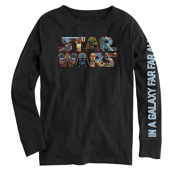 Boys 8 20 Star Wars Galaxy Far Far Away Graphc Tee - boys galaxy shirt roblox
