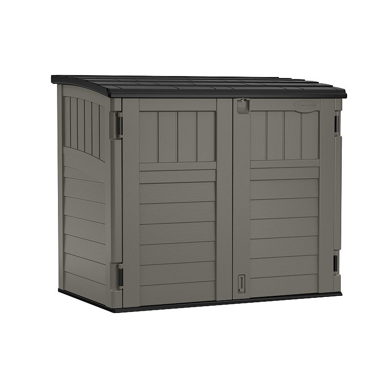 Suncast Modernist Horizontal Low-Profile Storage Shed  Gray  3 Doors  4 x2.5   covers 34 Cubic feet