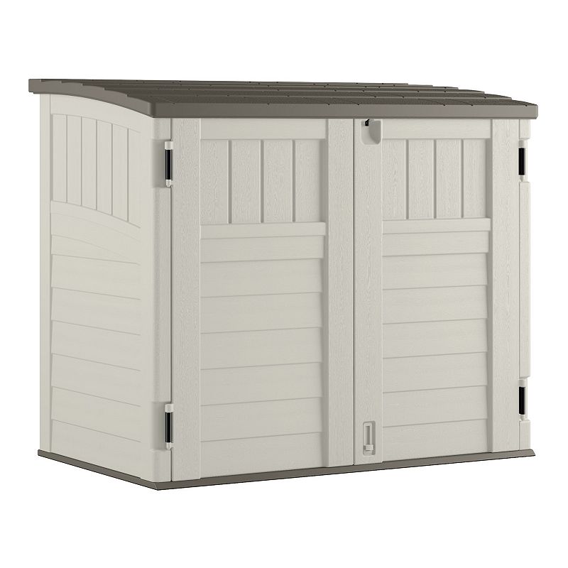 Suncast Horizontal Storage Shed, Beig/Green