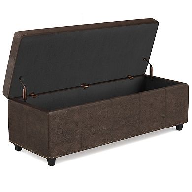 Simpli Home Kingsley Transitional Storage Ottoman