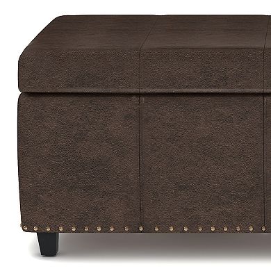 Simpli Home Kingsley Transitional Storage Ottoman