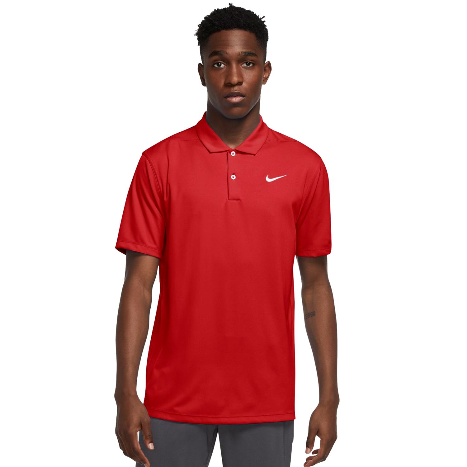 nike no collar polo