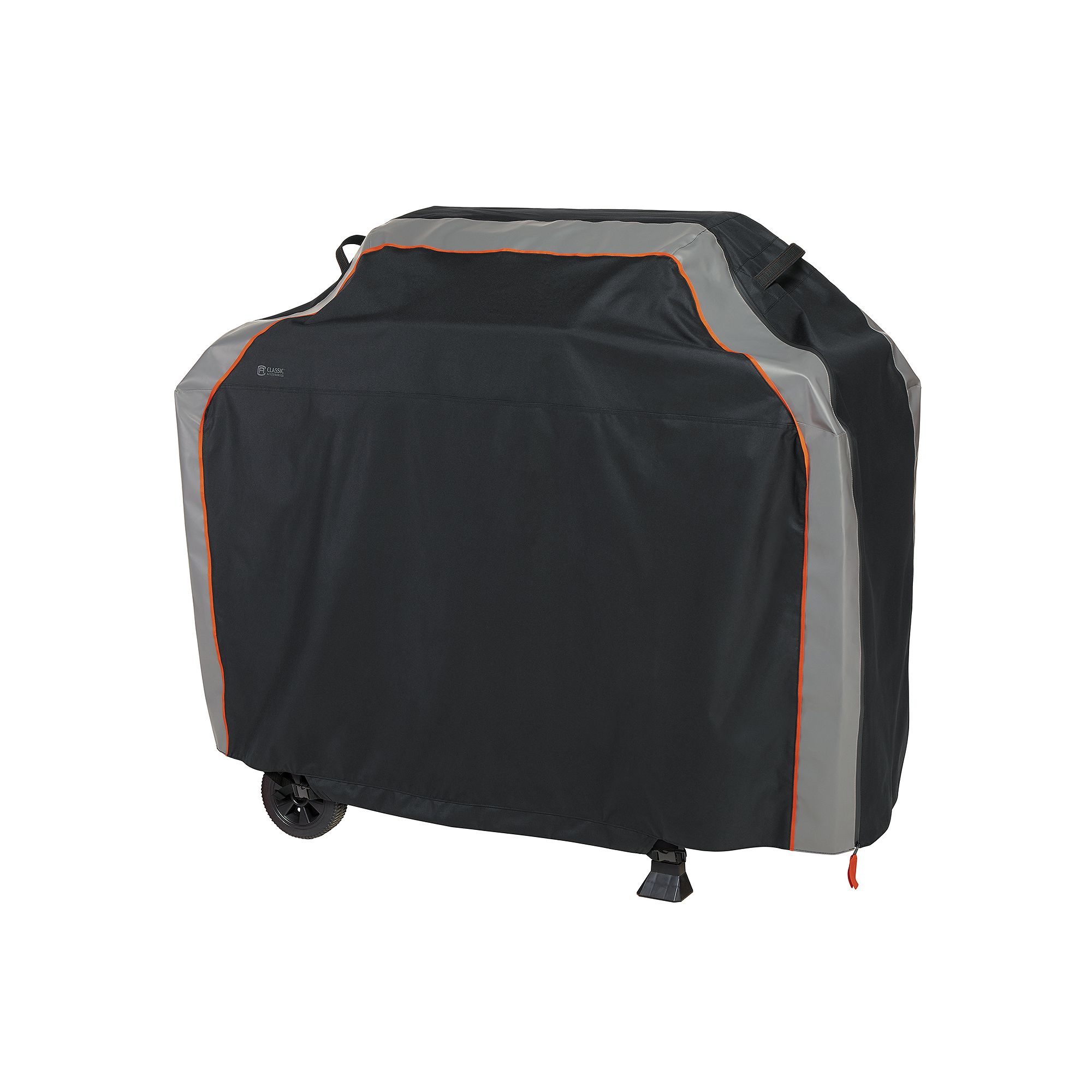 SideSlider X-Large BBQ Grill Storage Cover, Black Gray Flame