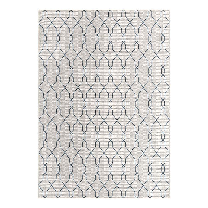 Unique Loom Links Trellis Indoor Outdoor Rug, White, 8X11.5 Ft