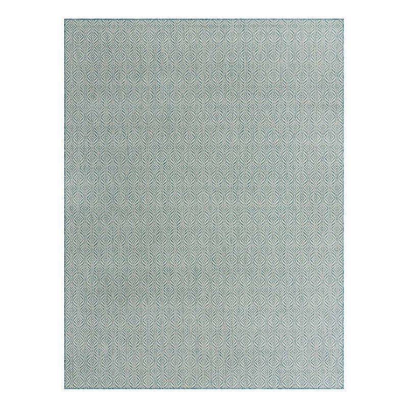 Unique Loom Deco Trellis Indoor Outdoor Rug, Blue, 7X10 Ft