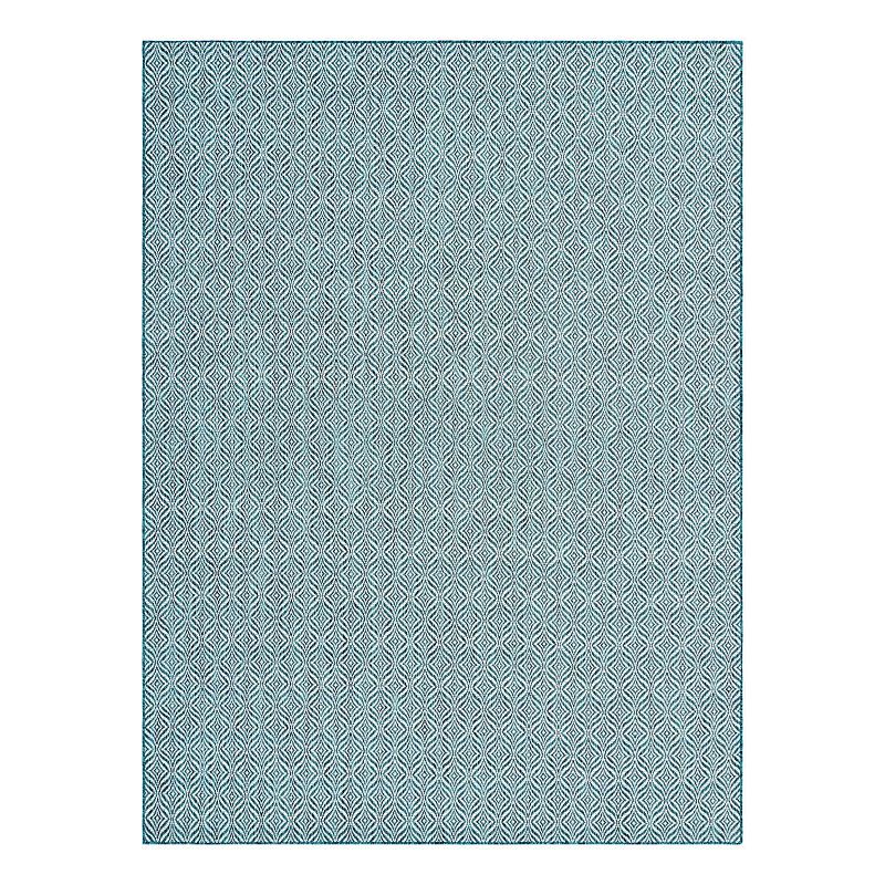 Unique Loom Deco Trellis Indoor Outdoor Rug, Blue, 9X12 Ft