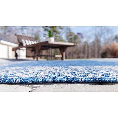 Unique Loom Indoor Outdoor Floral Border Rug