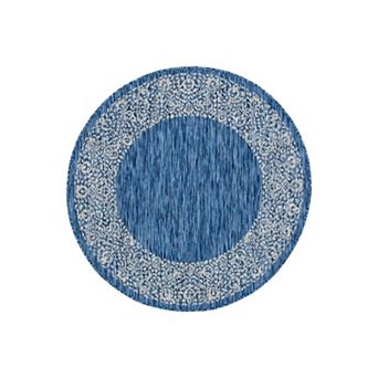 Unique Loom Indoor Outdoor Floral Border Rug