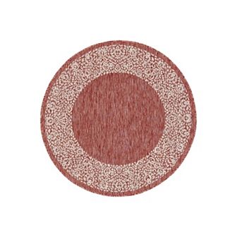 Unique Loom Indoor Outdoor Floral Border Rug