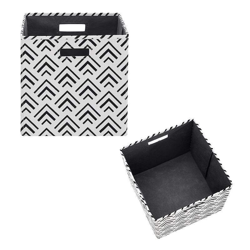 Linon Folding Storage Bin 2-piece Set, Black