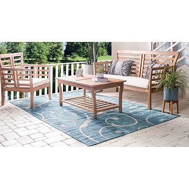 Unique Loom Curl Indoor Outdoor Rug