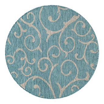 Unique Loom Curl Indoor Outdoor Rug