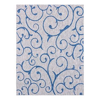 Unique Loom Curl Indoor Outdoor Rug