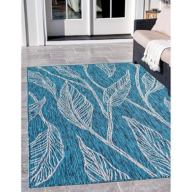 Unique Loom Leaf Indoor Outdoor Rug