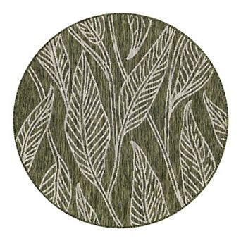 Unique Loom Leaf Indoor Outdoor Rug