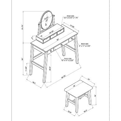 Linon Coy Vanity Set