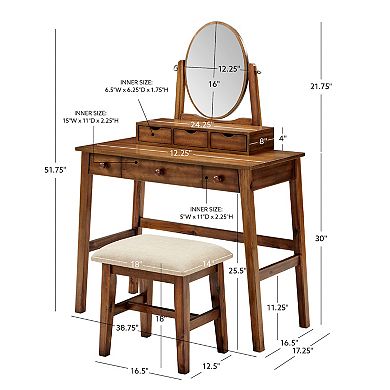 Linon Coy Vanity Set