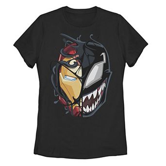 Juniors' Marvel Iron Man Venom Split Face Tee