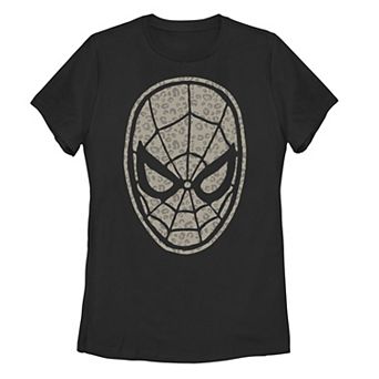 Juniors' Marvel Spider-Man Mask Leopard Fill Tee