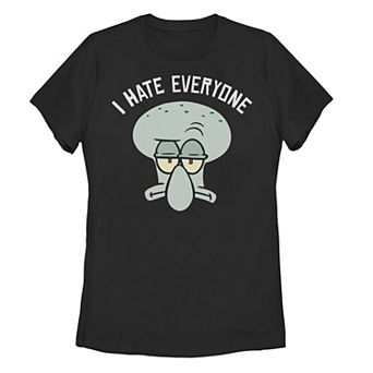 Juniors' Nickelodeon SpongeBob SquarePants Squidward I Hate Everyone Tee