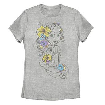 Disney's Tangled Rapunzel Juniors' Floral Pencil Sketch Tee