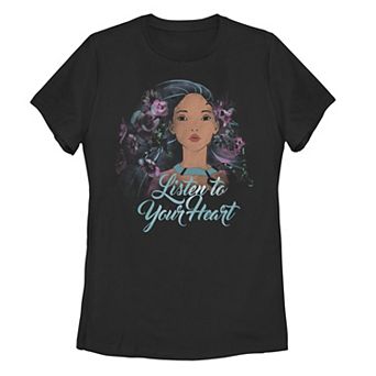 Disney's Pocahontas Listen To Your Heart Watercolor Portrait Juniors' Tee