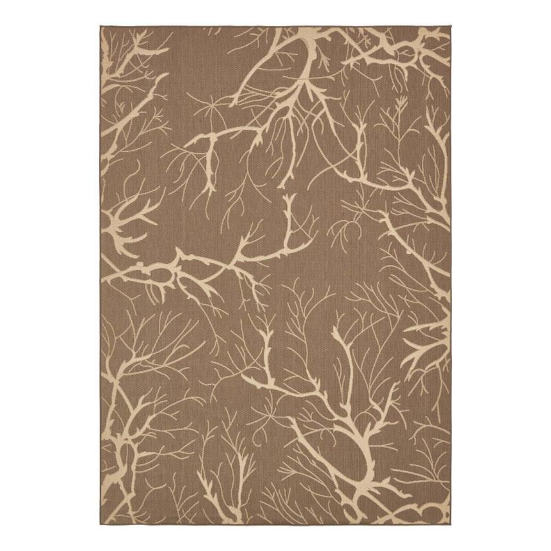 Unique Loom Branch Indoor Outdoor Area Rug, Brown, 8X11.5 Ft