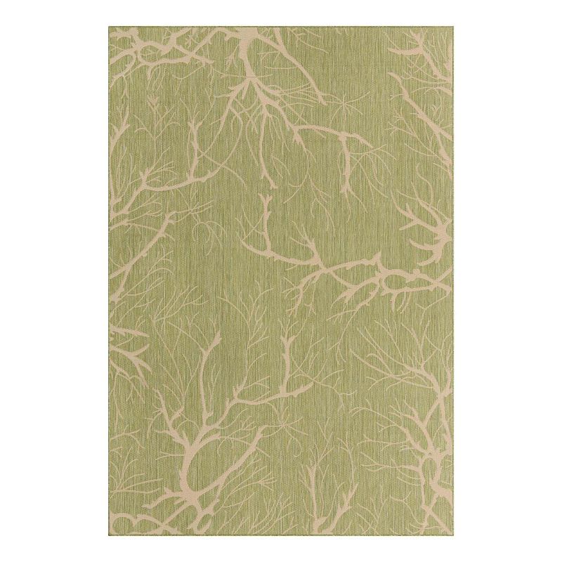 Unique Loom Branch Indoor Outdoor Area Rug, Green, 9X12 Ft